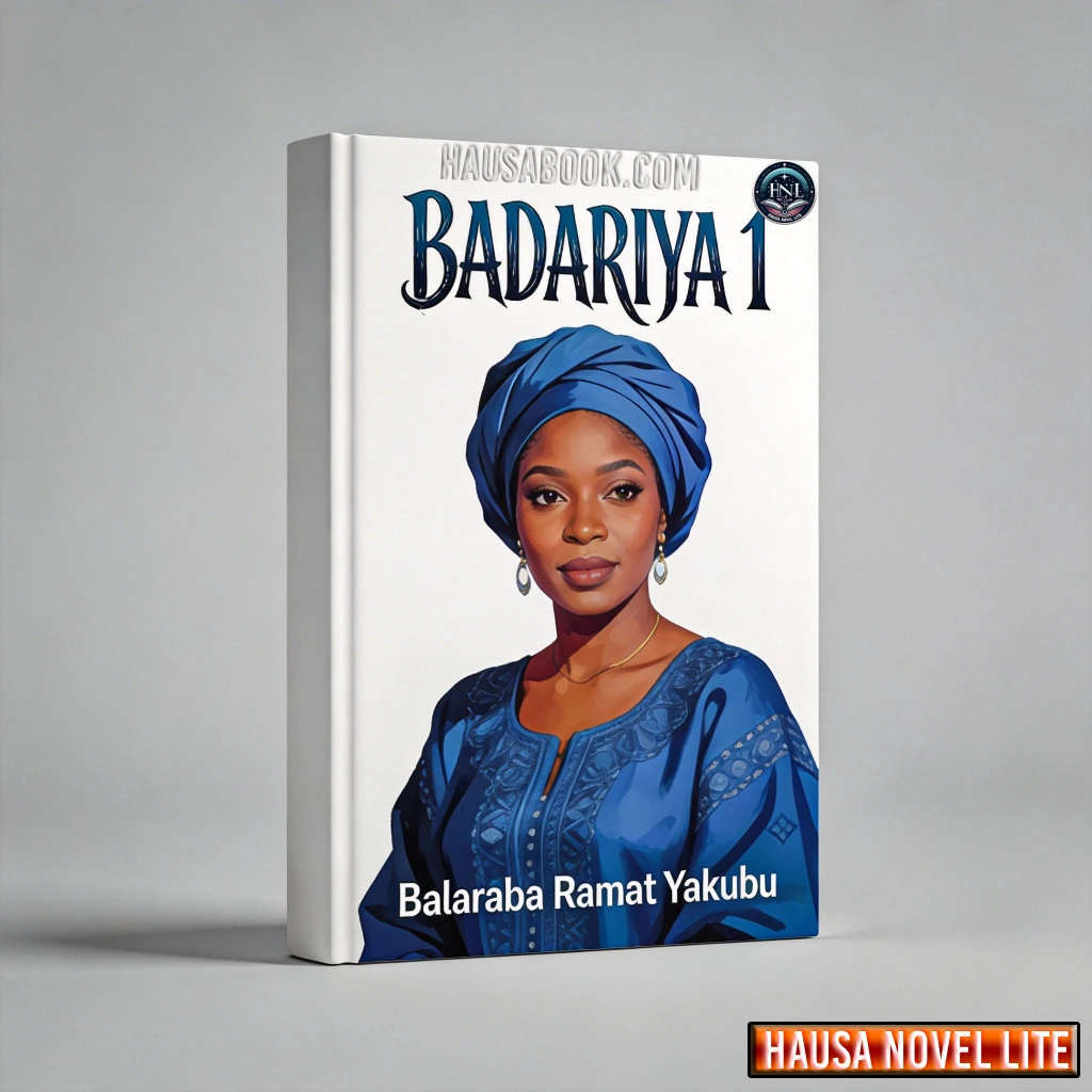Hausa Novels - Cover of Badariya 1 by Balaraba Ramat Yakubu, featuring a woman in traditional blue a.