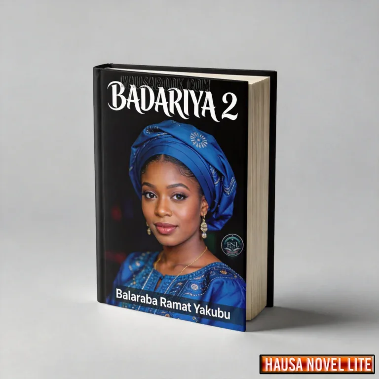 Hausa Novels - Badariya 2 book cover featuring a woman in traditional Hausa attire.