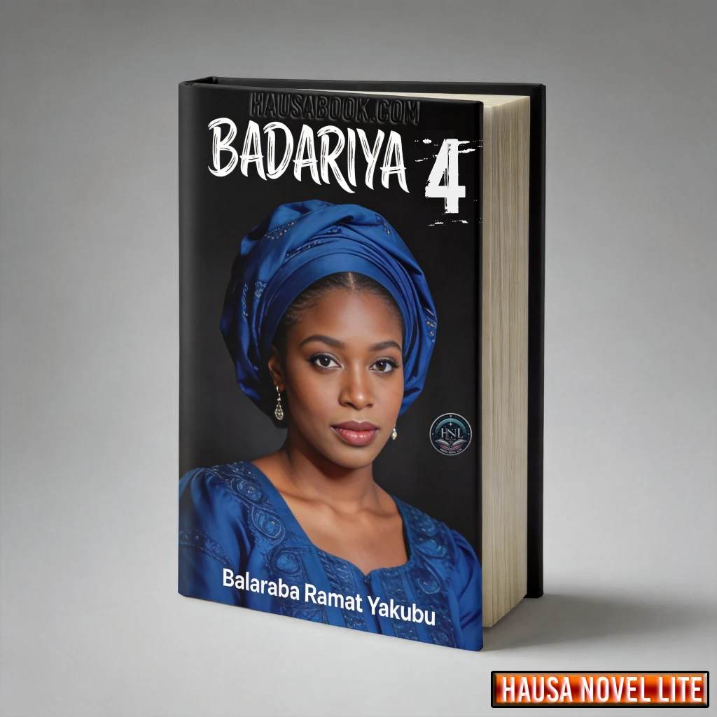 A1: Hausa Novels book cover featuring Badariya 4 by Balaraba Ramat Yakubu with traditional Hausa att.