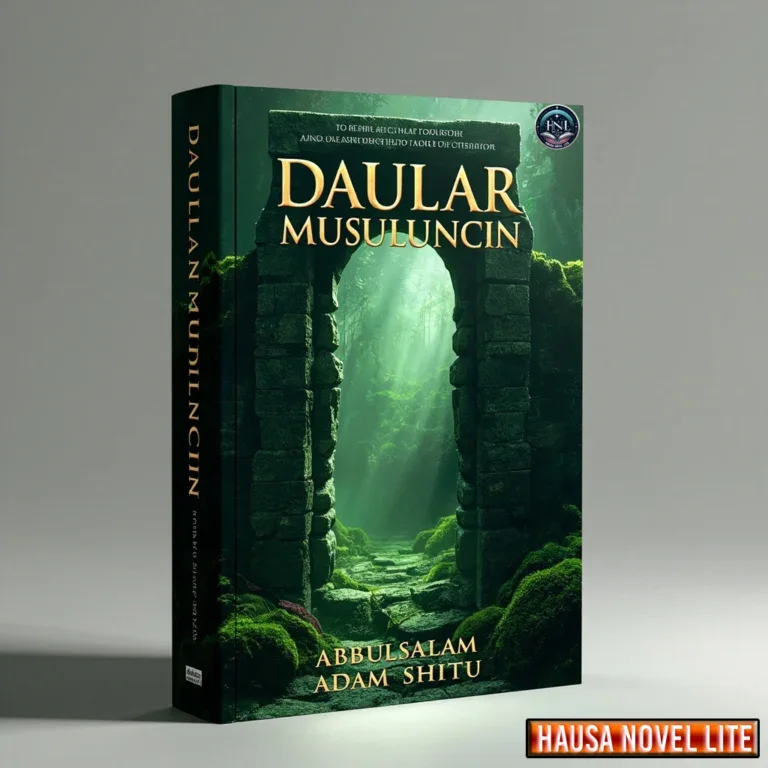 An image of a Hausa novel titled "Dalar Musulluncin" by Abulsalam Adam Shitu, featuring a mystical f.