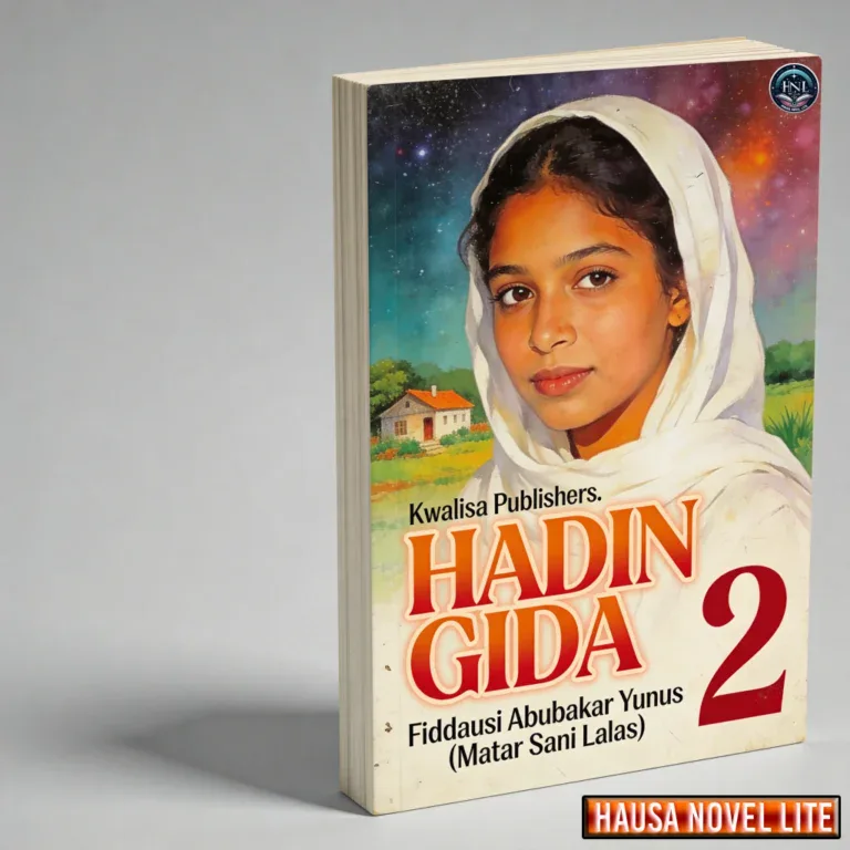 Hausa Novels book cover featuring a young girl in traditional attire, titled "Hadin Gida 2" by Fidau.