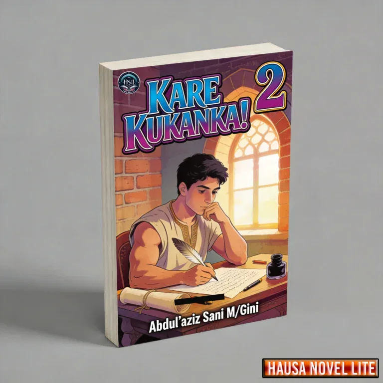 A1: Alt tag: Hausa Novels Kare Kukanka 2 book cover featuring a young boy studying at a window.