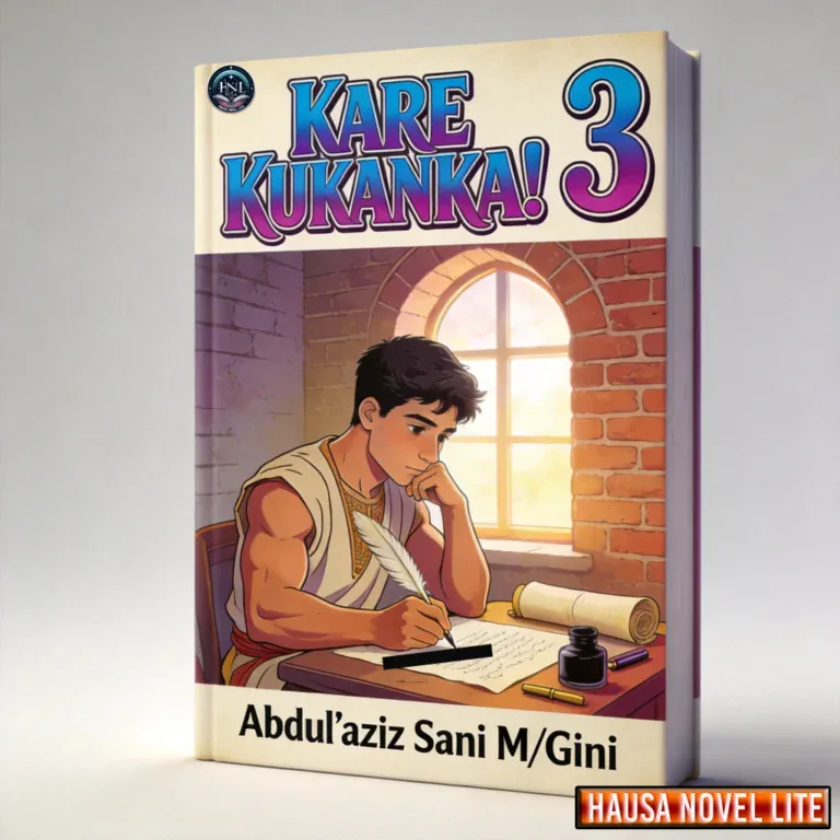 A. "Kare Kukanika! 3 Hausa Novel book by Abdul'aziz Sani M/Gini, featuring a young boy studying at a.
