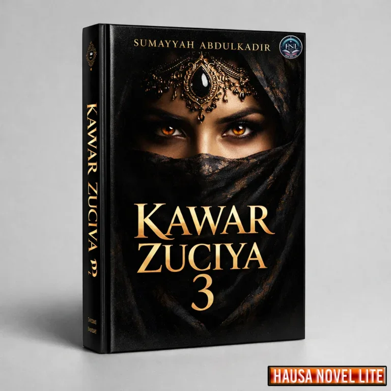 A LT tag: Hausa Novels book cover featuring a woman with traditional jewelry and veil, titled "Kawar.