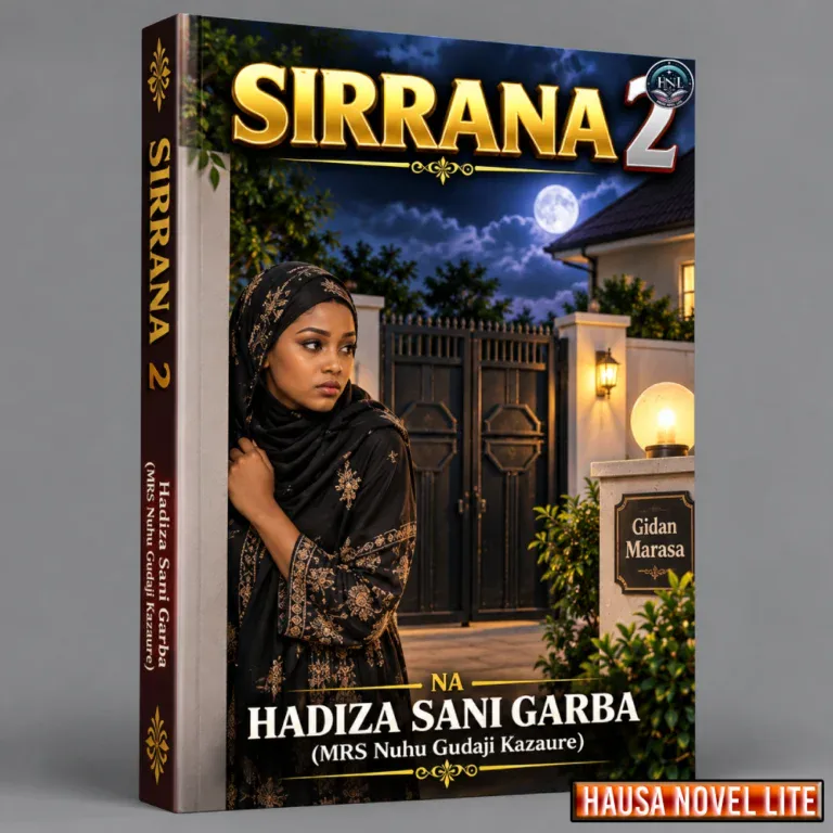 Hausa Novels book cover Sirrana 2 by Hadiza Sani Garba with a woman in traditional attire.